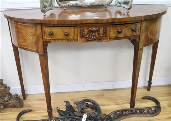 A George III demi lune serving table